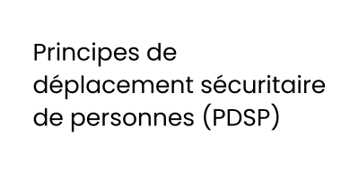 Principes de déplacement sécuritaire de personnes (PDSP)